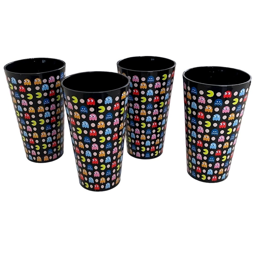 Pac-Man Namco Bandai‎ Glasses Set of 4 Toon Lab Sink Arcade Ghost Tumblers